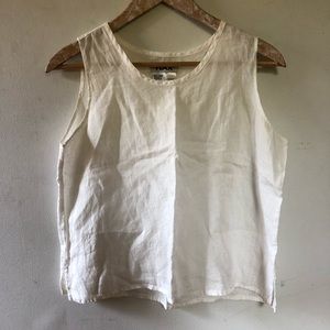 Flax White Linen Tank